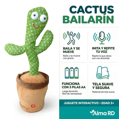 Cactus Bailarín ALMA RD™ - Canta, Baila y Repite tu Voz 🌵