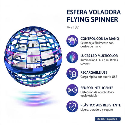 Esfera Voladora Flying Spinner ALMA RD™ - Control con la Mano + Luces LED