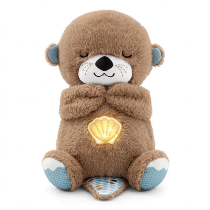 Peluche Nutria Dormilona ALMA RD™- Respiración Rítmica, Música Relajante y Luz Cálida
