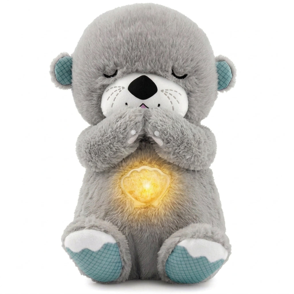 Peluche Nutria Dormilona ALMA RD™- Respiración Rítmica, Música Relajante y Luz Cálida